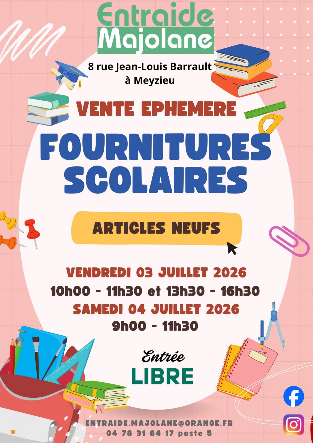 Vente éphémère de l'Entraide Majolane
